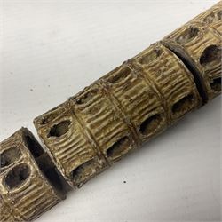 19th century shark vertebrae swagger stick, L84cm