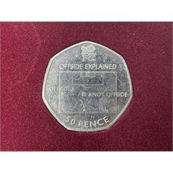 Queen Elizabeth II United Kingdom London 2012 Olympic commemorative fifty pence collection comprising twenty-nine coins and completer medallion, housed in unofficial display case