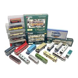 Corgi - twenty-three modern die-cast models of buses and coaches to include 35301, 35303, 35305 and 91916; mostly loose but nine boxed 