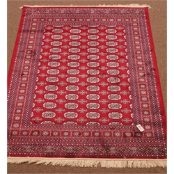  Bokhara red ground rug, 200cm x 140cm  