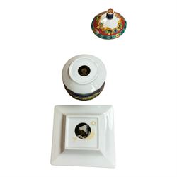 Rosenthal Versace Le Roi Soleil covered dish and trinket dish, largest H10cm