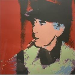 After Andy Warhol (American 1929-1987): Portrait of Man Ray, limited edition offset lithograph embossed  'George Israel Editeur' and numbered 21/100 in pencil 56cm x 37cm 