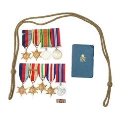 Group of five WWII medals comprising War Medal, 1939-1945 Star, Africa Star with 8th Army ...