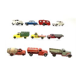 Various Scandinavian Makers - thirteen unboxed and playworn die-cast models comprising K.A. Birk & Co Copenhagen van; BT Denmark car; Stula Denmark car; six Tekno Denmark including Morris Oxford car and caravan, Esso Tanker, ambulance, open lorry, Volvo PV544 etc; three Vilmer Denmark trucks; and Minicar Norway timber lorry (13)