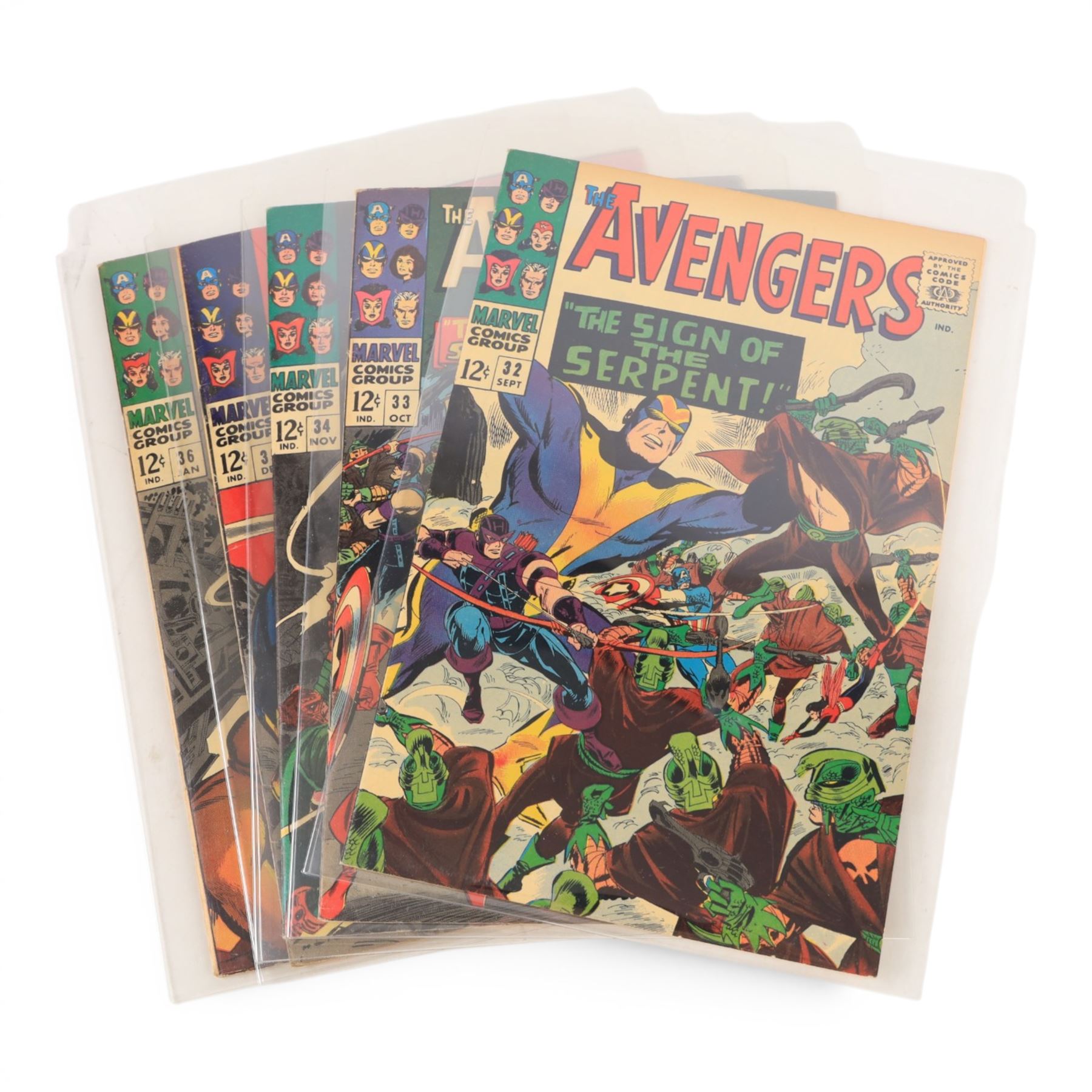 Twenty-two Marvel Silver Age 'The Avengers' comic books, spanning years1965-1967, comprising issues #21-#40, including some duplicates