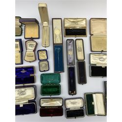 A collection of 19th/ early 20th century jewellery boxes to include Bell Brothers, J. W. Benson, W.W. Goldstraw, Anderson, Richard Smith & Sons, Mason & Son etc 