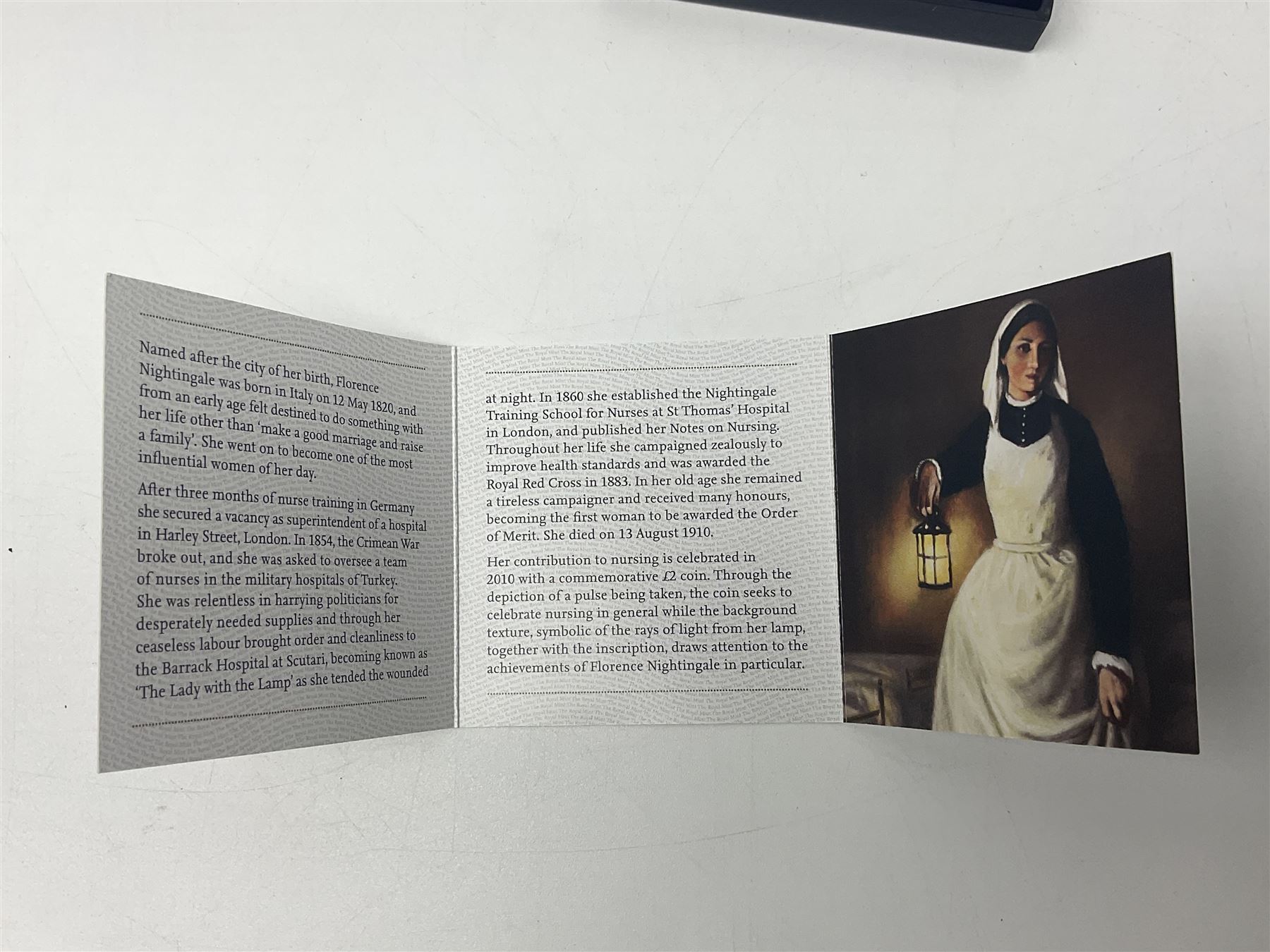 The Royal Mint United Kingdom 2010 ''Florence Nightingale' silver proof piedfort two pound coin, cased with certificate
