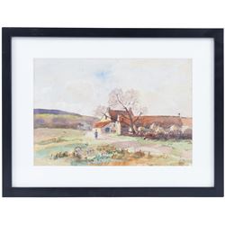 George Scarth French (British fl.1894-1910): View of Whitby, watercolour signed and dated 1885, 15cm x 24cm; together with another of 'Whitby Early Morning' signed with initials EMA, 10.5cm x 15cm and two others of Ugthorpe Lane, near Whitby, max 17cm x 25cm (4)