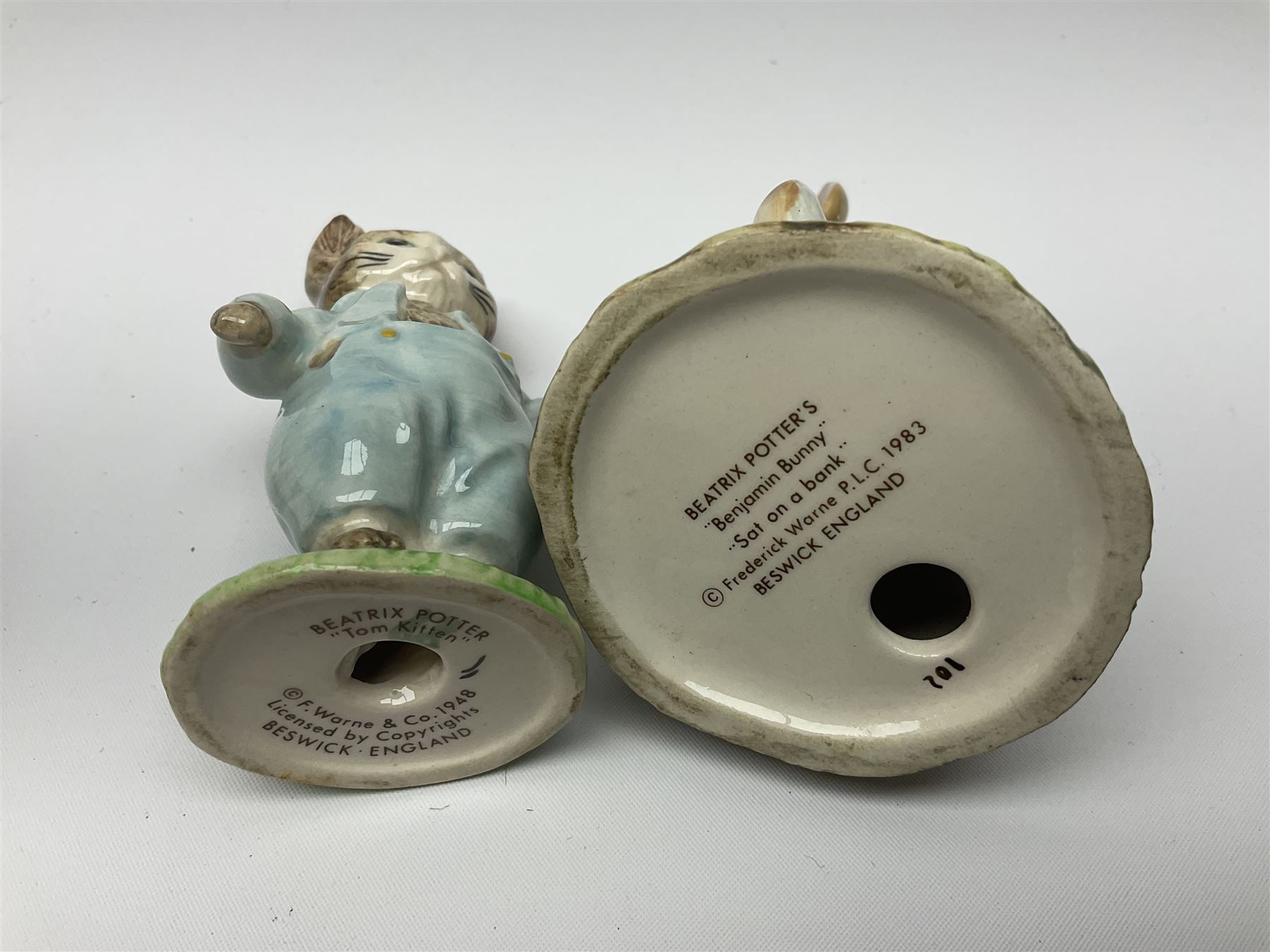 Seven Beswick Beatrix Potter figures, including Hunca Munca, Appley Dapply and Timmy Willie