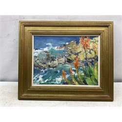 Catherine Tyler (British 1949-): 'Costa Brava', oil on canvas signed and dated '02, 24cm x 32cm 
Provenance: awarded the 2006 Chelsea Art Society Award for a Painting