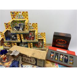 1970s Corgi Magic Roundabout Playground No.853; 1960s Bock Finland Pola600 table top football game; 1950s Pelham Puppet - Cowgirl; six Lledo Noddy in Toyland die-cast models; Good Soldiers set of five Noddy in Toyland cast metal figures; pair of Noddy and Big Ears painted wooden egg cups with hats; and DC Bronze Age Collection pair of Batmobiles; all boxed (13)