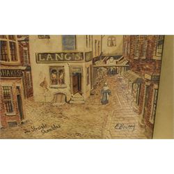 Edwin Robert Beattie (British 1845-1917): 'The Straight Shambles' Preston, watercolour signed 33cm x 24cm