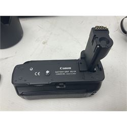 Canon EOS 5D camera body, with 'Tamron SP 70-300mm F/4-5.6 lens, and accessories, together with soft case