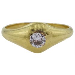 Early 20th century single stone diamond ring, London 1926, diamond approx 0.30 carat