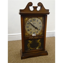  Jupiter 31 day mantel clock, Art Deco oak cased mantel clock with twin train movement and two Cuckoo clocks with single weight movements  