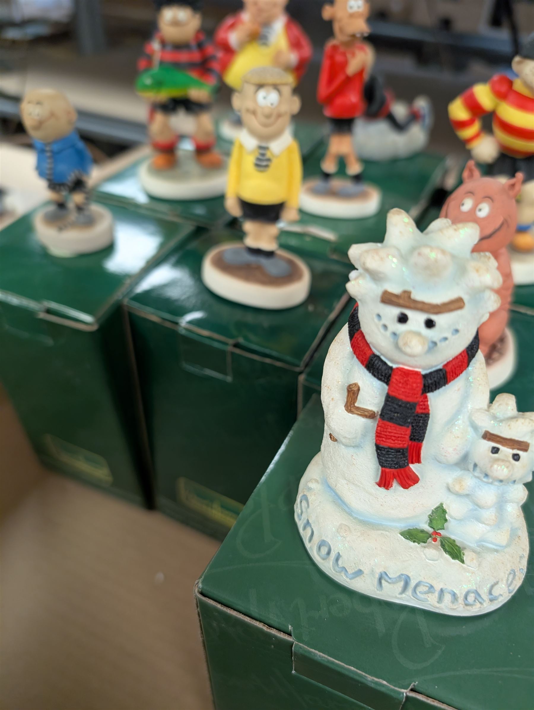 Ten Robert Harrod The Beano Dandy Collection figures including Rasher, Bully Beef, Spotty and Plug