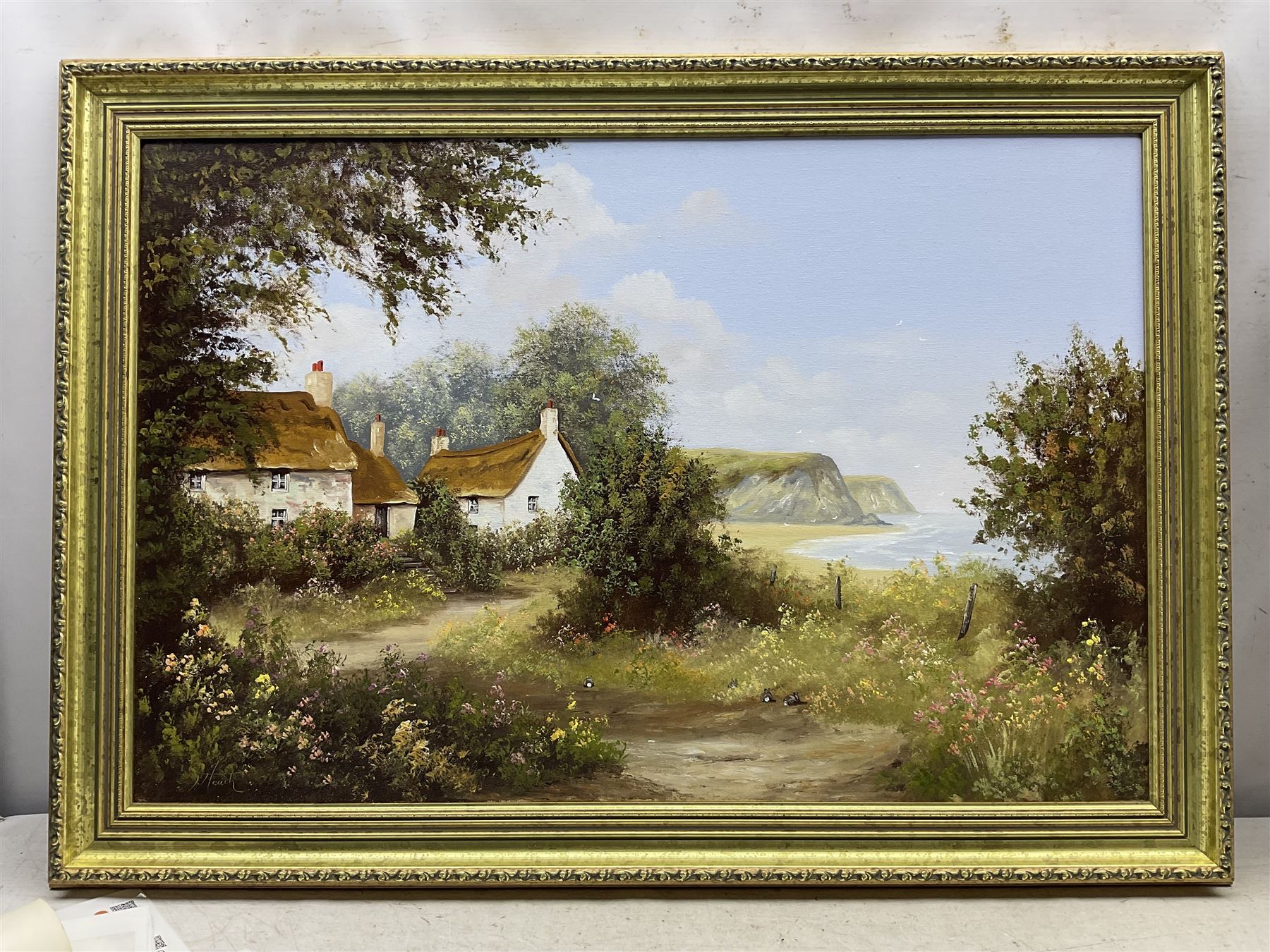 Terry Heath (British 1943-2011): South Coast Landscapes, pair oils on canvas signed 50cm x 75cm (2) 
Provenance: with the Penny Hedge Gallery, Whitby, labels verso