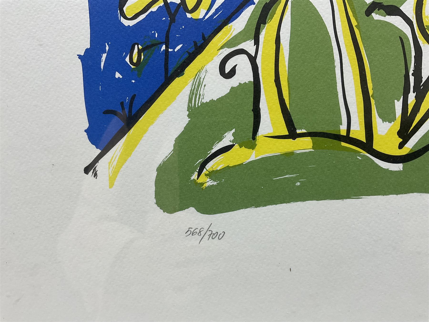 Javier Mariscal (Spanish 1950-): Cobi in Barcelona, set of three limited edition serigraphs embossed with signature and numbered 568, 500 and 581/700 in pencil max 50cm x 60cm 
Notes: Commissioned by SEAT in 1989 on the occasion of the Barcelona 1992 Olympic Games.