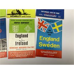 Football - 1966 World Cup Final programme; and five other 1960s programmes for England Internationals against Scotland (1967), Wales (1969), N. Ireland (1967), Spain (1967) and Sweden (1968) 