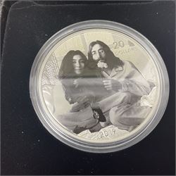 Eleven Royal Canadian Mint fine silver twenty dollar coins, including 2016 'A Royal Tour', 2017 'A Platinum Celebration', 2018 'A Nation's Mettle The Dieppe Raid', 2019 'Give Peace A Chance 50th Anniversary' etc, all cased with certificates