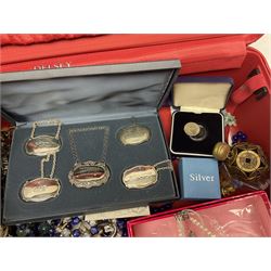 Pair of 9ct gold jade stud earrings, stamped 375, silver pendant, pair of silver-gilt stone set earrings, Butler and Wilson jewellery including three necklaces and a bracelet, Seiko wristwatch and a collection of costume jewellery 