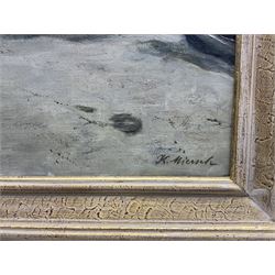 Karl Miersch (German 1894-1969):  Boats on the Shore, oil on canvas signed 44cm x 53cm 