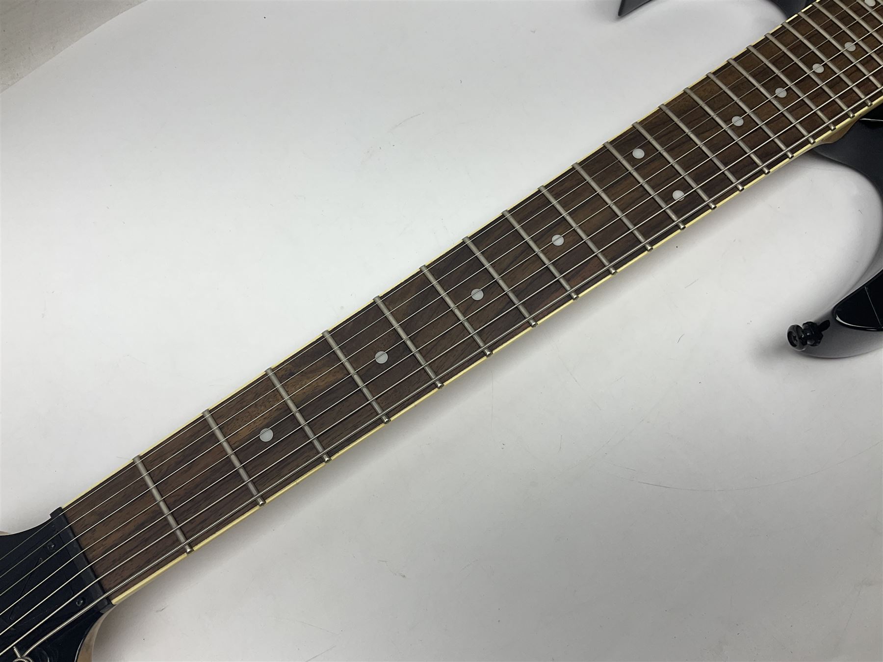 Ibanez G10 427 electric seven-string guitar in black, serial no.I110304688; L100cm; in Stagg soft carrying case