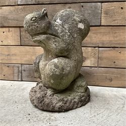 Cast stone garden squirrel 