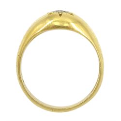 18ct gold gypsy set single stone diamond ring, London 1971