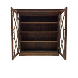 Edwardian oak glazed bookcase, fitted with two astragal doors, adjustable shelves
