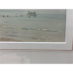 Frank Watson Wood (British 1862-1953): Summer on Bournemouth Seafront, watercolour signed and dated 1914, 16.5cm x 35cm 
Provenance: private collection, purchased Bonhams Oxford 30th June 2015 Lot 338
