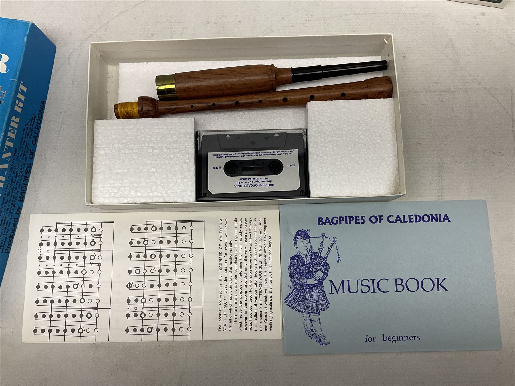 Bagpipes of Caledonia Piping Chanter Kit; Dubreq Stylophone - Pocket Electronic Organ; and Robert Frederick Harmonica; all boxed with instructions (3)