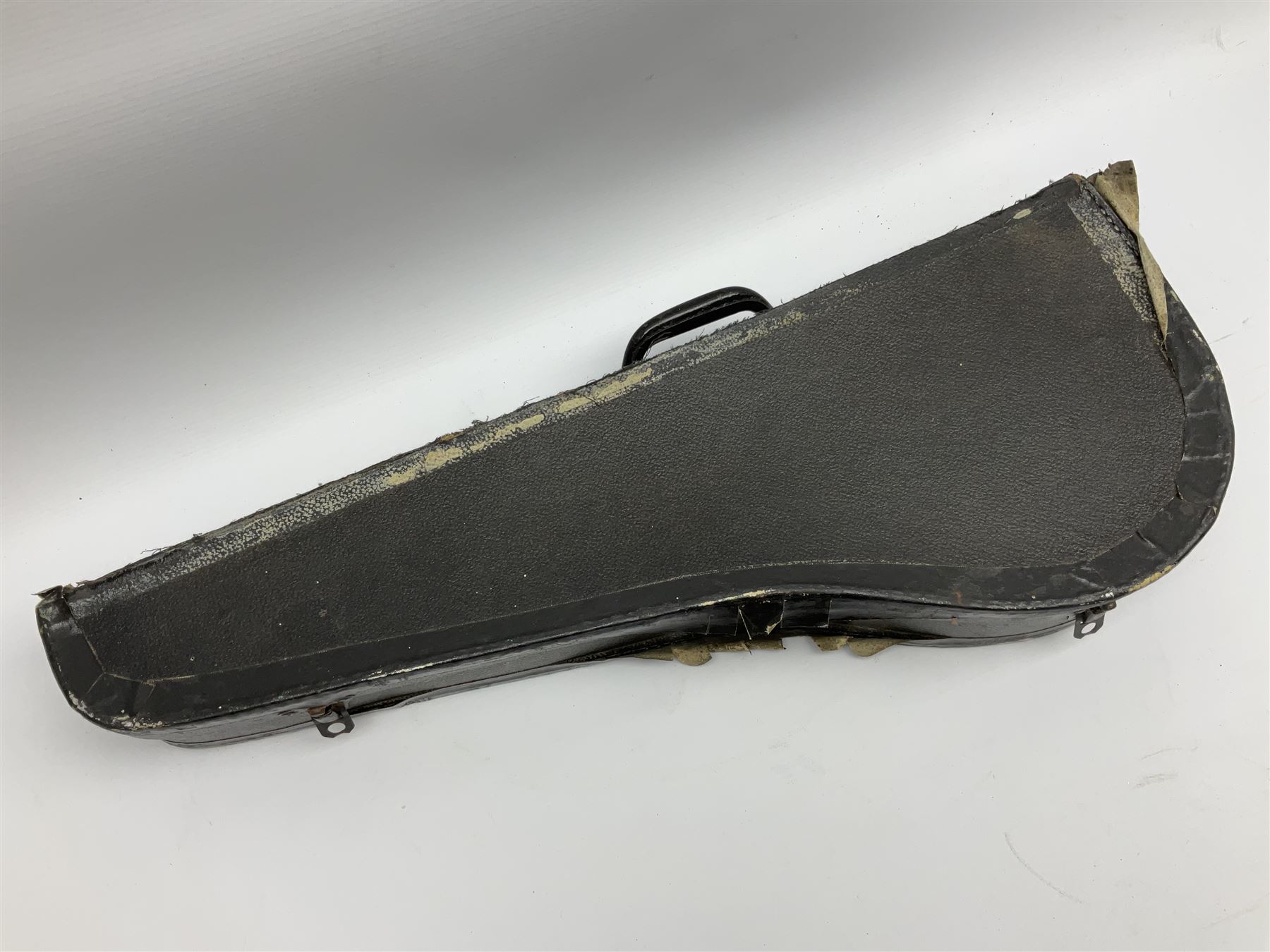 Dulcet eight-string banjo mandolin with mother-of-pearl inlaid ebonised fingerboard L55.5cm; cased; and Irish mahogany bodhran hand drum with inlaid stringing and vellum top D46.5cm; in soft carrying case with double ended beater (2)