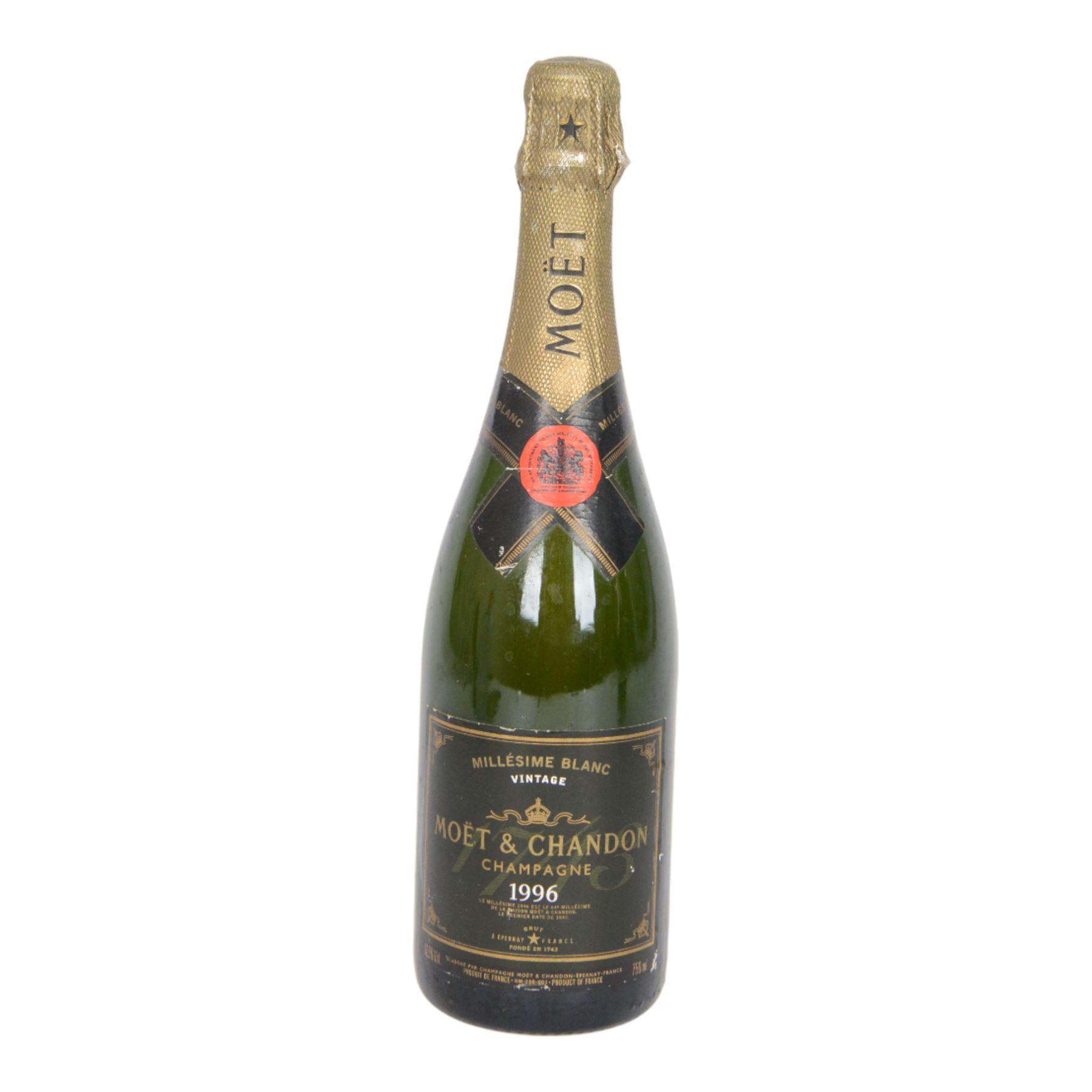 Prince Laurent Brut Spumante Classico Riserva Rara 0.75lt, 12% vol and Moet & Chandon 1996 champagne, 750ml 12.5%