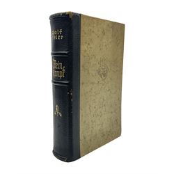  Hitler Adolf: Mein Kampf. 1938. Munich. German text. Quarter leather binding with gilt spine.