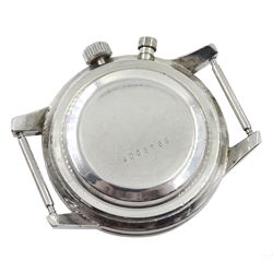 Seiko 5717-8990 chronograph Diashock stainless steel wristwatch, monopusher 21 jewel manual wind movement, back case No. 4D05769