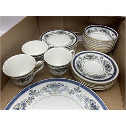 Royal Doulton Venetia patter dinner and tea wares, to include cups, saucers, dinner plates, small bowls, serving bowls, etc, in two boxes 