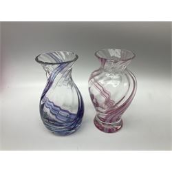Collection of Caithness glass vases and dishes, to include mottled and swirl designs,  largest 20cm (23)
