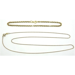 Two 9ct gold chains approx 5.5gm