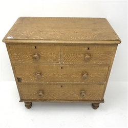 Victorian stained and grained pine chest fitted with two short and two long drawers, W85cm, D46cm, H85cm