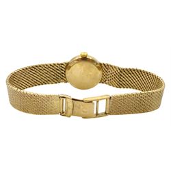 Omega ladies 9ct gold manual wind wristwatch, Cal. 620, Birmingham 1973, on 9ct gold mesh bracelet, hallmarked 