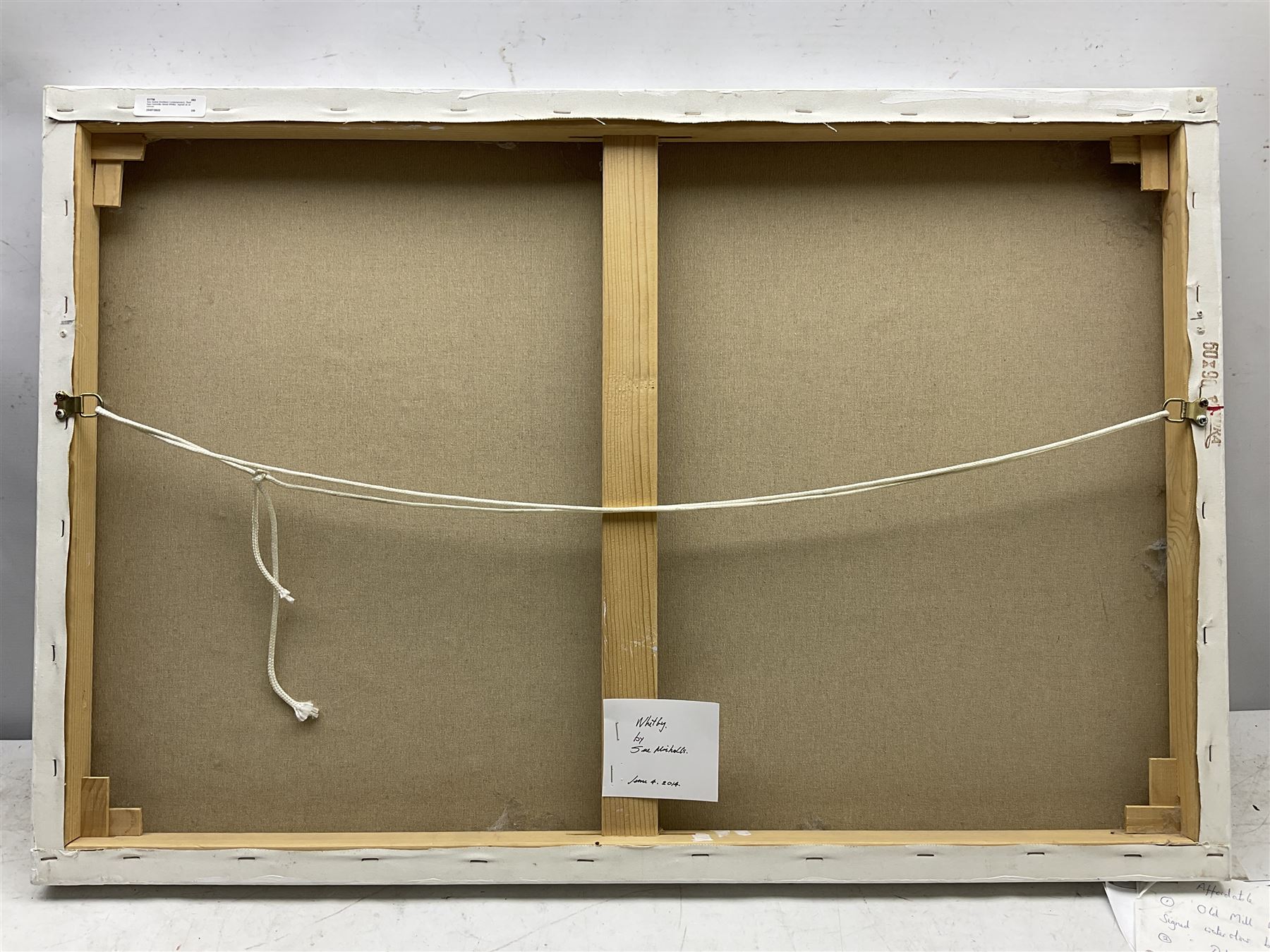 Sue Nichol (Northern British Contemporary): Roof Tops Henrietta Street Whitby, oil on canvas signed and dated '13, 60cm x 90cm (unframed)