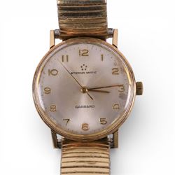 Eterna Matic gentleman's 9ct gold automatic presentation wristwatch, London import mark 1971, on expanding gilt strap