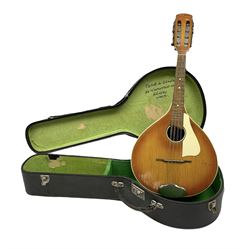 Rosetti Serenader eight-string mandolin with slightly bowed segmented maple back and ribs and ivorine mounts L62cm; in carrying case