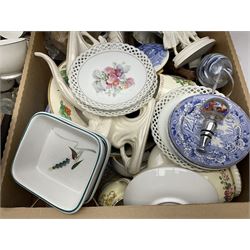 Royal Doulton langdale platinum, together with other ceramics, in two boxes 