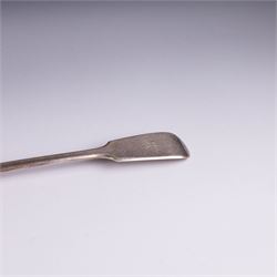 Victorian silver Fiddle pattern stilton scoop, with engraved initial 'W' to terminal, hallmarked London 1857, makers mark HH, probably for Henry Holland