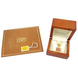 Clogau 9ct rose gold daffodil pendant / charm, with yellow gold clasp, hallmarked