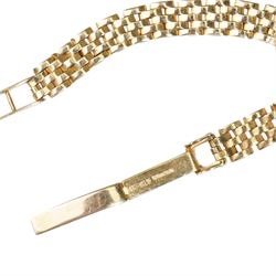 Vertex Revue ladies 9ct gold manual wind wristwatch, on 9ct gold bracelet, hallmarked