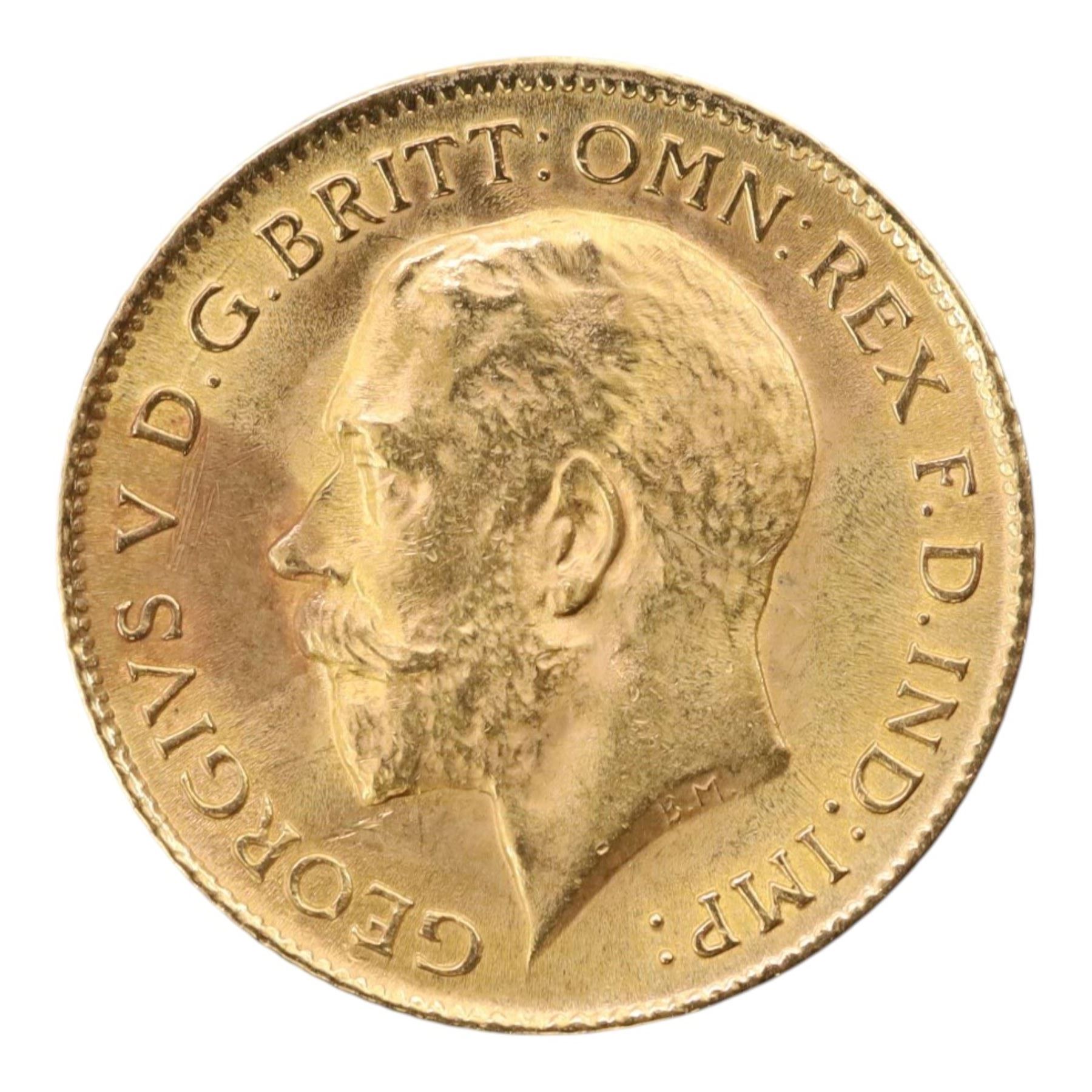 King George V 1915 gold half sovereign coin