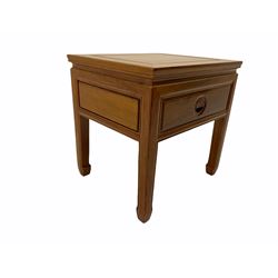 Chinese rosewood lamp table, with drawer